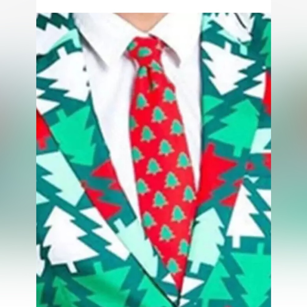 Tipsy Elves red Christmas tree tile‎ pattern tie new in bag
